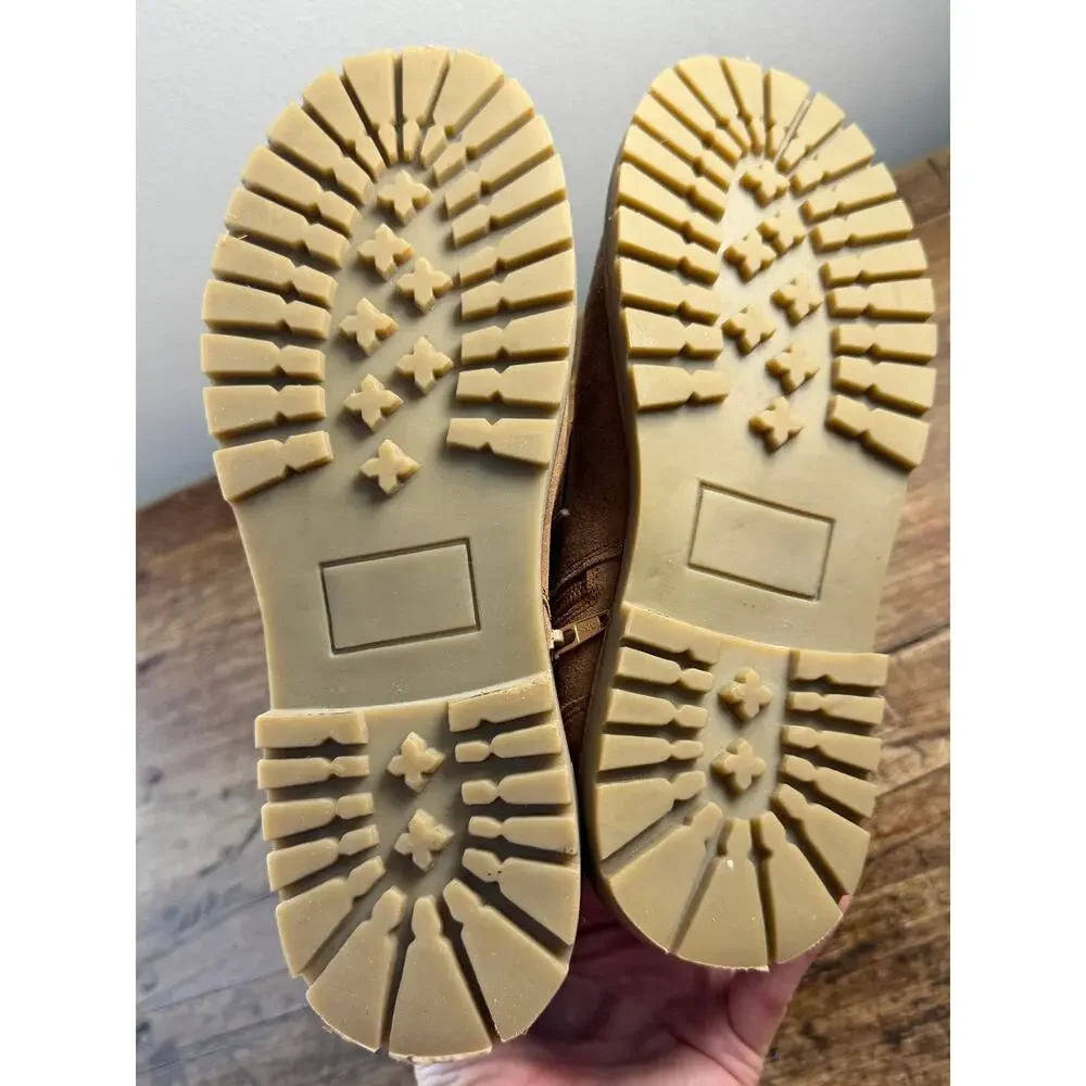 Mini Boden Tan Cosy Lace Up Boots size 5.5